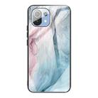 For Xiaomi Mi 11 Abstract Marble Pattern Glass Protective Case(Abstract Gray) - 1