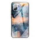 For Xiaomi Mi 11 Abstract Marble Pattern Glass Protective Case(Abstract Blue) - 1