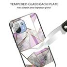 For Xiaomi Mi 11 Lite Abstract Marble Pattern Glass Protective Case(Rhombus Gray Purple) - 3