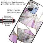 For Xiaomi Mi 11 Lite Abstract Marble Pattern Glass Protective Case(Rhombus Gray Purple) - 4