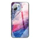 For Xiaomi Mi 11 Pro Abstract Marble Pattern Glass Protective Case(Abstract Red) - 1