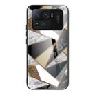 For Xiaomi Mi 11 Ultra Abstract Marble Pattern Glass Protective Case(Rhombus Golden) - 1