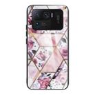 For Xiaomi Mi 11 Ultra Abstract Marble Pattern Glass Protective Case(Rhombus Rose) - 1