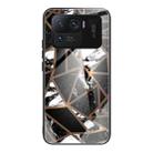 For Xiaomi Mi 11 Ultra Abstract Marble Pattern Glass Protective Case(Rhombus Black) - 1