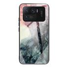 For Xiaomi Mi 11 Ultra Abstract Marble Pattern Glass Protective Case(Abstract Black) - 1