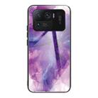 For Xiaomi Mi 11 Ultra Abstract Marble Pattern Glass Protective Case(Abstract Purple) - 1