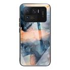 For Xiaomi Mi 11 Ultra Abstract Marble Pattern Glass Protective Case(Abstract Blue) - 1