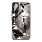 For Xiaomi Redmi K40 / K40 Pro / K40 Pro+ Abstract Marble Pattern Glass Protective Case(Rhombus Black) - 1