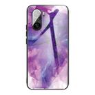 For Xiaomi Redmi K40 / K40 Pro / K40 Pro+ Abstract Marble Pattern Glass Protective Case(Abstract Purple) - 1