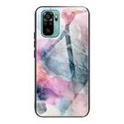 For Xiaomi Redmi Note 10 Abstract Marble Pattern Glass Protective Case(Abstract Multicolor) - 1
