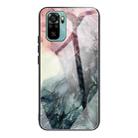 For Xiaomi Redmi Note 10 Abstract Marble Pattern Glass Protective Case(Abstract Black) - 1