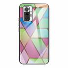 For Xiaomi Redmi Note 10 Pro / Note 10 Pro Max Abstract Marble Pattern Glass Protective Case(Rhombus Gradient) - 1