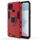 For OPPO Realme C21 Shockproof PC + TPU Protective Case with Magnetic Ring Holder(Red) - 1