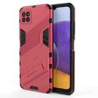 For Samsung Galaxy A22 5G Punk Armor 2 in 1 PC + TPU Shockproof Case with Invisible Holder(Light Red) - 1