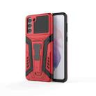 For Samsung Galaxy S21+ 5G War Chariot Series Armor All-inclusive Shockproof PC + TPU Protective Case with Invisible Holder(Red) - 1