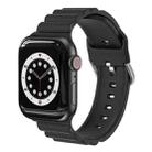 Business B Style Silicone Watch Band For Apple Watch Series 7 45mm / 6 & SE & 5 & 4 44mm / 3 & 2 & 1 42mm(Black) - 1