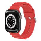 Business B Style Silicone Watch Band For Apple Watch Ultra 49mm / Series 8&7 45mm / SE 2&6&SE&5&4 44mm / 3&2&1 42mm(Red) - 1