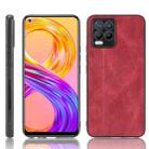 For OPPO Realme 8 4G / Realme 8 Pro Shockproof Sewing Cow Pattern Skin PC + PU + TPU Case(Red) - 1
