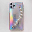 For iPhone 11 Laser TPU Protective Case with Pearl Bracelet  - 1