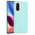 For Xiaomi Redmi K40 / K40 Pro / Poco F3 Shockproof Crocodile Texture PC + PU Case(Light Green) - 1