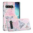 For Galaxy S10 Hot Stamping Geometric Marble IMD Craft TPU Protective Case(Rhombus) - 1