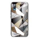For Samsung Galaxy A02 (EU Version) Abstract Marble Pattern Glass Protective Case(Rhombus Golden) - 1