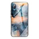 For Samsung Galaxy A02 (EU Version) Abstract Marble Pattern Glass Protective Case(Abstract Blue) - 1