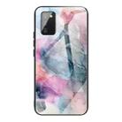 For Samsung Galaxy A02s (US Version) Abstract Marble Pattern Glass Protective Case(Abstract Multicolor) - 1