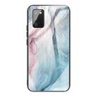 For Samsung Galaxy A02s (US Version) Abstract Marble Pattern Glass Protective Case(Abstract Gray) - 1