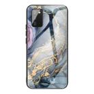 For Samsung Galaxy A02s (US Version) Abstract Marble Pattern Glass Protective Case(Abstract Gold) - 1