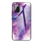 For Samsung Galaxy A02s (US Version) Abstract Marble Pattern Glass Protective Case(Abstract Purple) - 1