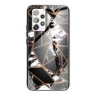 For Samsung Galaxy A32 4G (EU Version) Abstract Marble Pattern Glass Protective Case(Rhombus Black) - 1