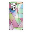 For Samsung Galaxy A32 5G Abstract Marble Pattern Glass Protective Case(Rhombus Gradient) - 1