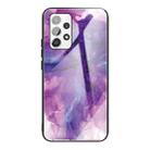 For Samsung Galaxy A32 5G Abstract Marble Pattern Glass Protective Case(Abstract Purple) - 1