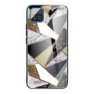 For Samsung Galaxy A42 5G Abstract Marble Pattern Glass Protective Case(Rhombus Golden) - 1