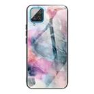 For Samsung Galaxy A42 5G Abstract Marble Pattern Glass Protective Case(Abstract Multicolor) - 1