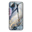 For Samsung Galaxy A42 5G Abstract Marble Pattern Glass Protective Case(Abstract Gold) - 1