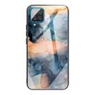 For Samsung Galaxy A42 5G Abstract Marble Pattern Glass Protective Case(Abstract Blue) - 1