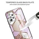 For Samsung Galaxy A52 5G / 4G Abstract Marble Pattern Glass Protective Case(Rhombus Orange Purple) - 3