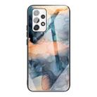 For Samsung Galaxy A52 5G / 4G Abstract Marble Pattern Glass Protective Case(Abstract Blue) - 1