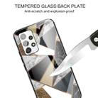 For Samsung Galaxy A72 5G / 4G Abstract Marble Pattern Glass Protective Case(Rhombus Golden) - 3