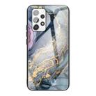 For Samsung Galaxy A72 5G / 4G Abstract Marble Pattern Glass Protective Case(Abstract Gold) - 1