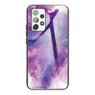 For Samsung Galaxy A72 5G / 4G Abstract Marble Pattern Glass Protective Case(Abstract Purple) - 1