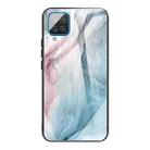 For Samsung Galaxy F62 / M62 Abstract Marble Pattern Glass Protective Case(Abstract Gray) - 1