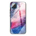 For Samsung Galaxy F62 / M62 Abstract Marble Pattern Glass Protective Case(Abstract Red) - 1