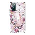 For Samsung Galaxy S20 FE Abstract Marble Pattern Glass Protective Case(Rhombus Rose) - 1