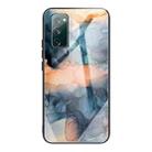 For Samsung Galaxy S20 FE Abstract Marble Pattern Glass Protective Case(Abstract Blue) - 1