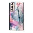 For Samsung Galaxy S21 5G Abstract Marble Pattern Glass Protective Case(Abstract Multicolor) - 1