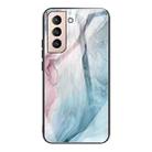 For Samsung Galaxy S21+ 5G Abstract Marble Pattern Glass Protective Case(Abstract Gray) - 1