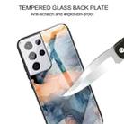 For Samsung Galaxy S21 Ultra 5G Abstract Marble Pattern Glass Protective Case(Abstract Blue) - 3